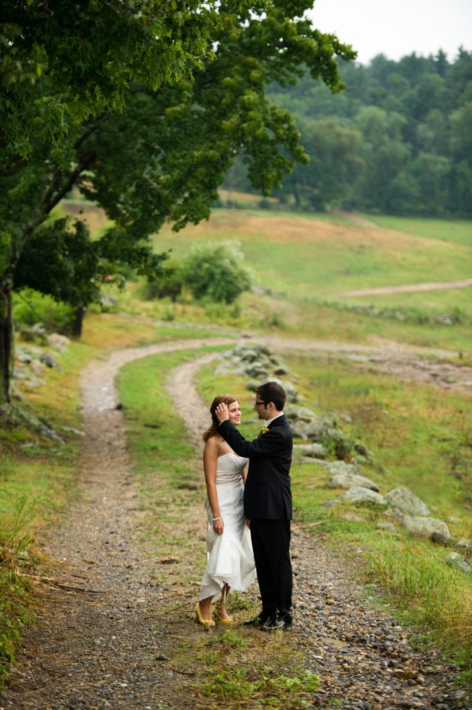 rustic wedding bride and groom