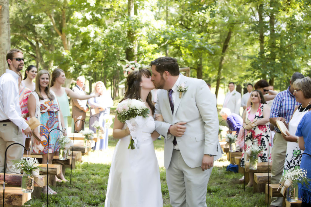 rustic wedding bride and groom