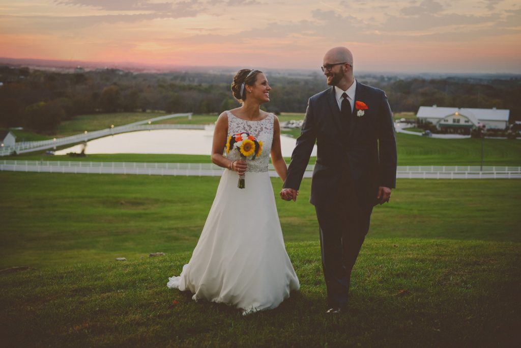 rustic wedding bride and groom