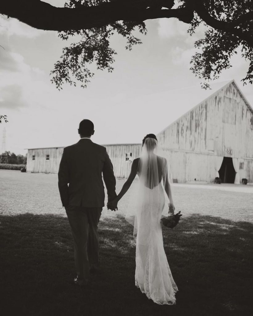 rustic wedding bride and groom