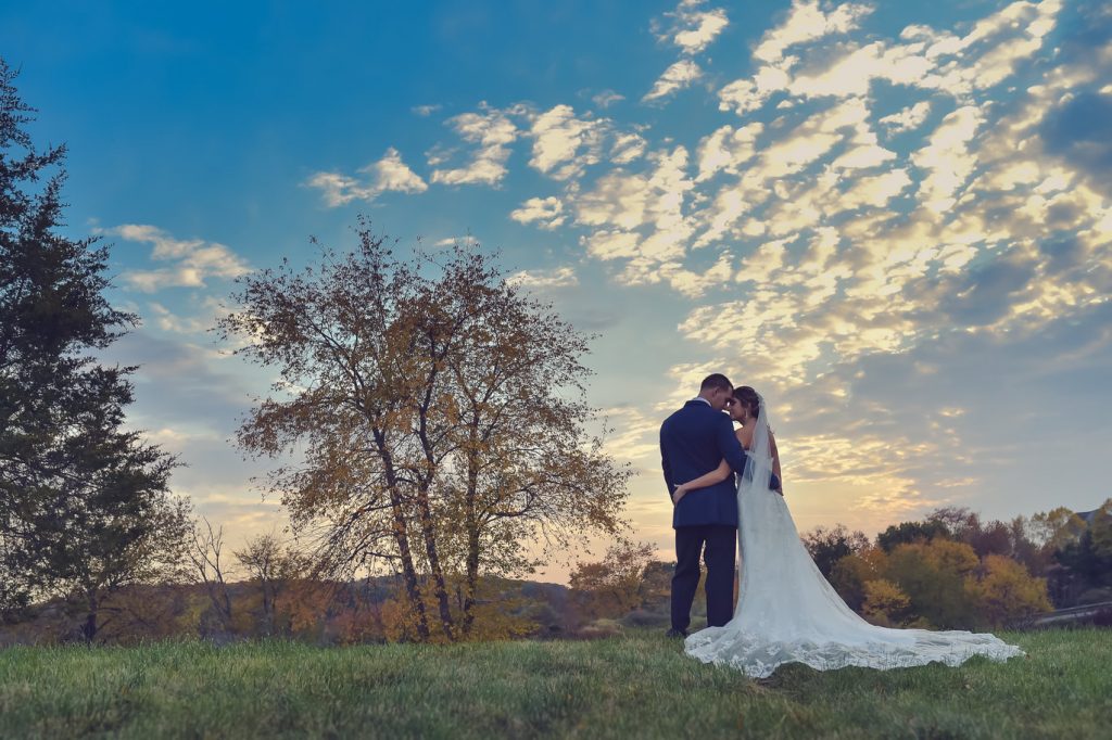 rustic wedding bride and groom