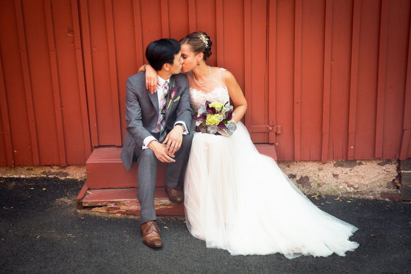 rustic wedding bride and groom