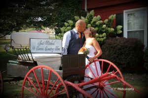 rustic wedding bride and groom