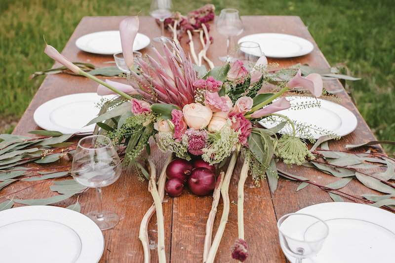 Pink Rustic Wedding Centerpiece