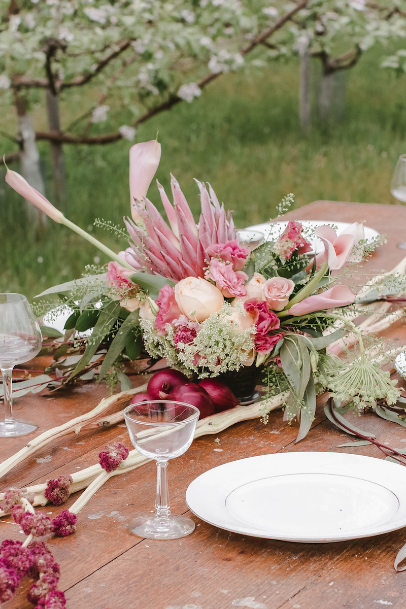 Pink Rustic Wedding Centerpiece