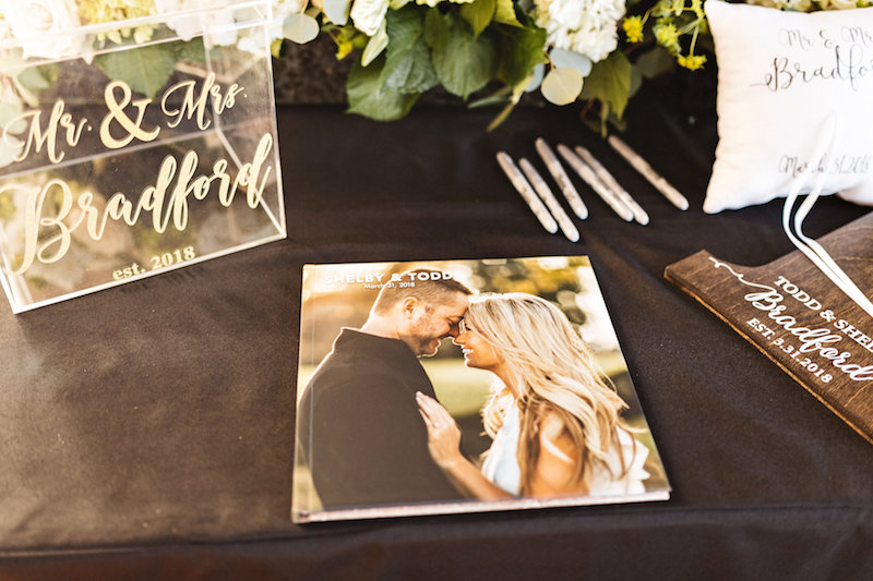 Guest book table at barn wedding at Spring Creek Ranch in Tennessee
