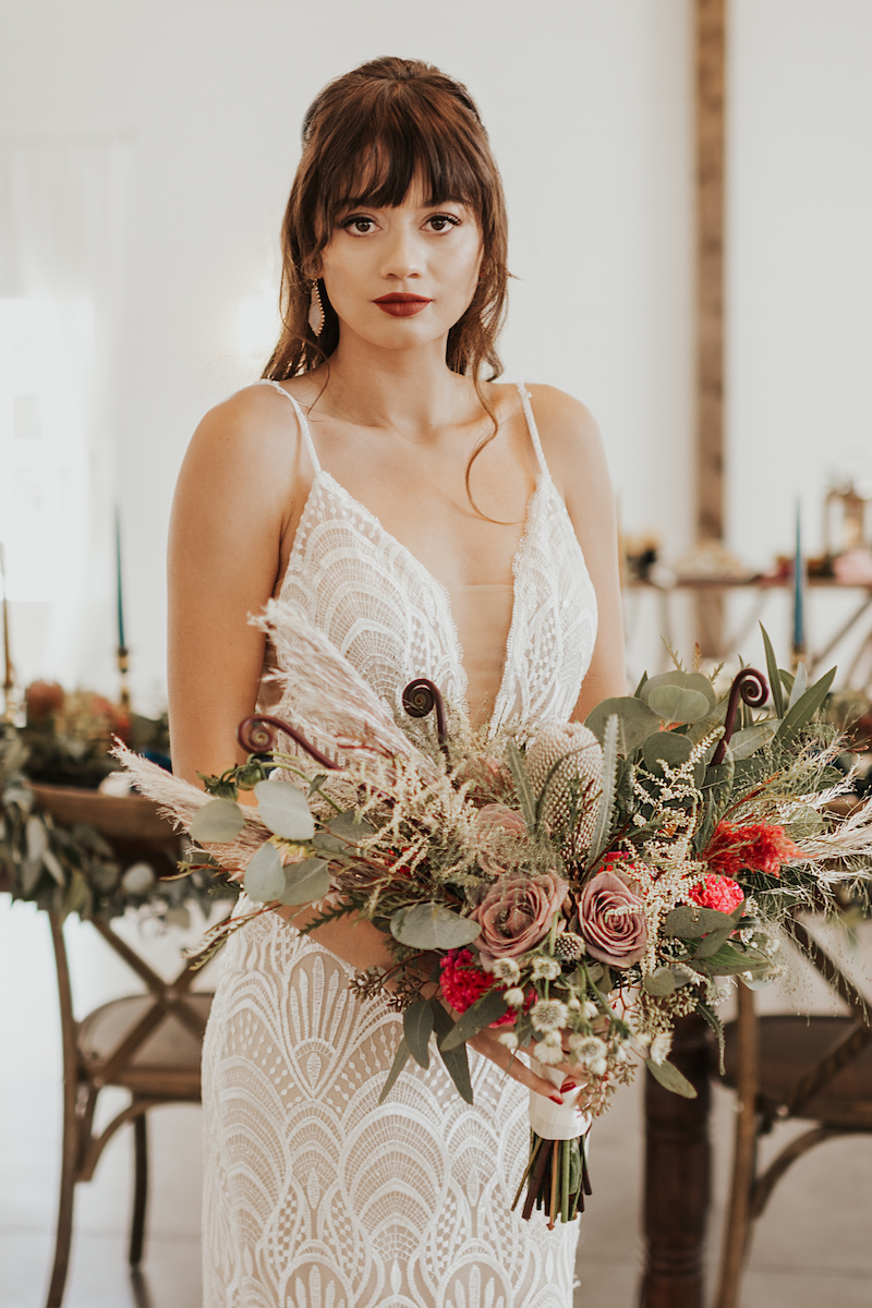 Rustic wedding bride